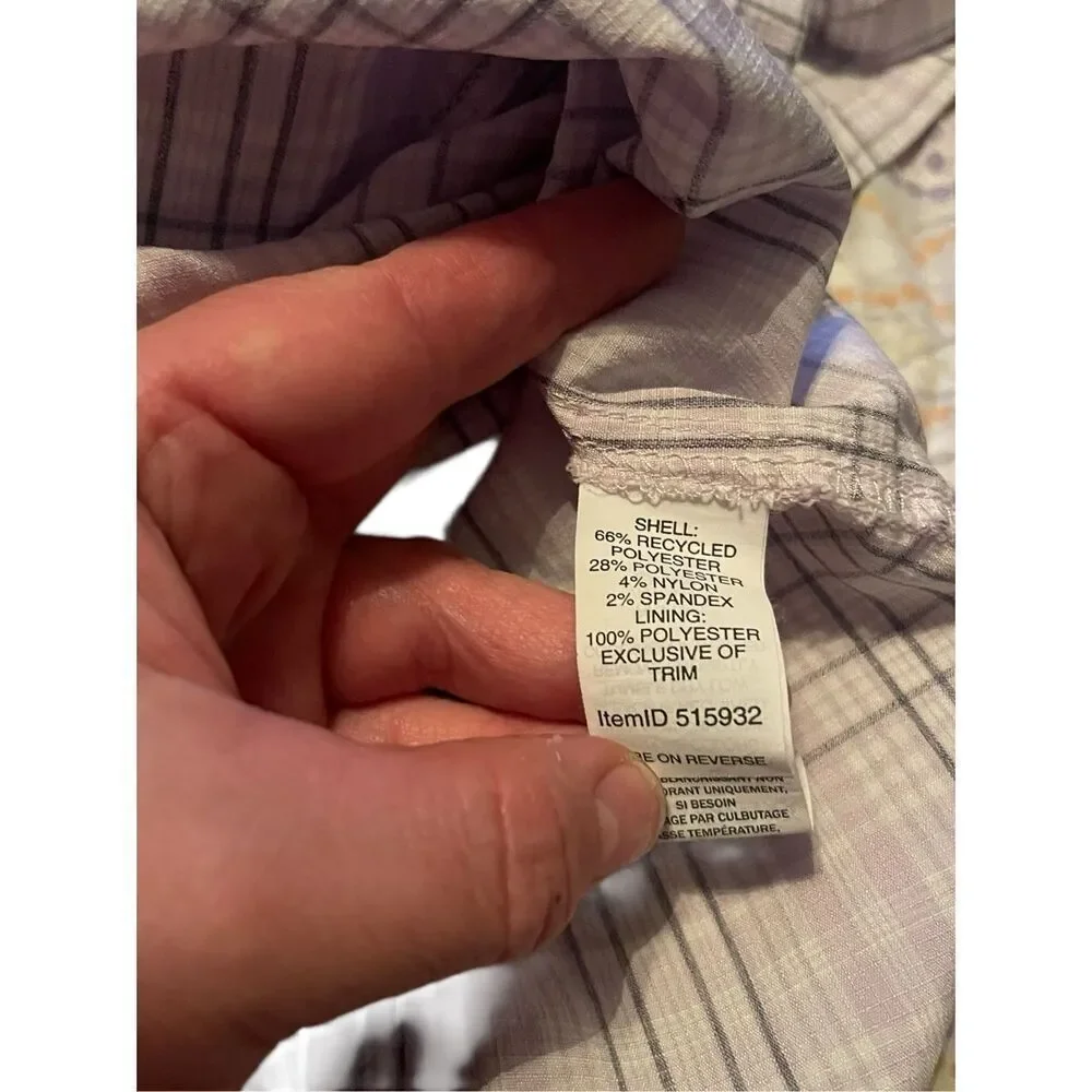 L.L. Bean Womens Purple Gray Plaid Vented Button Up Fishing Shirt Size 2X Plus